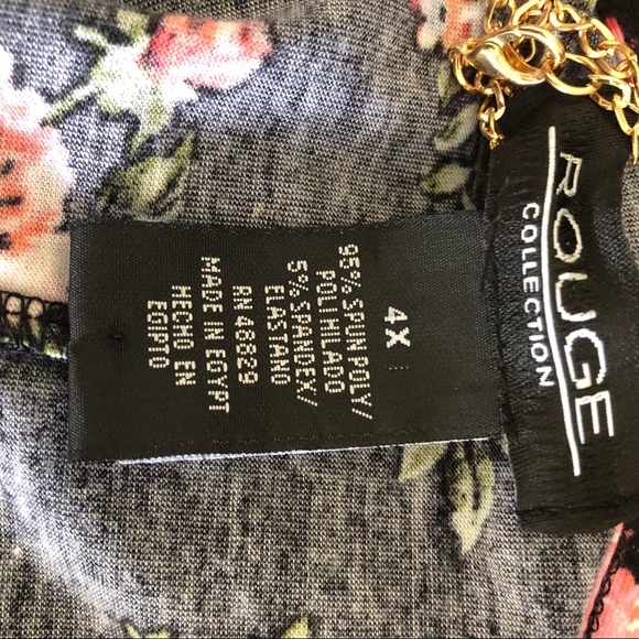 WOMEN’S TUNIC BLOUSE TOP ROUGE COLLECTION SIZE 4X BLACK - Picture 8 of 8